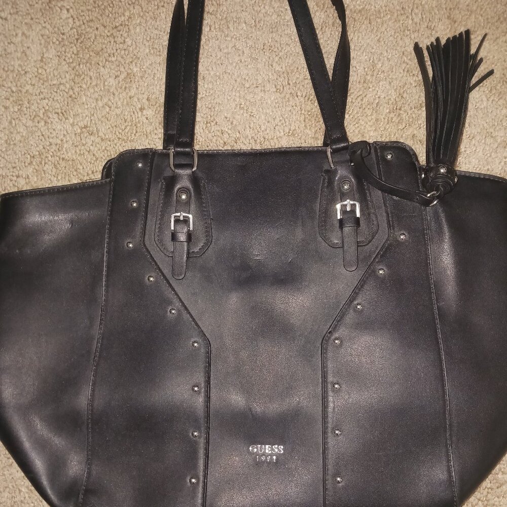 Guess Black Tote Bag With Stud Detail